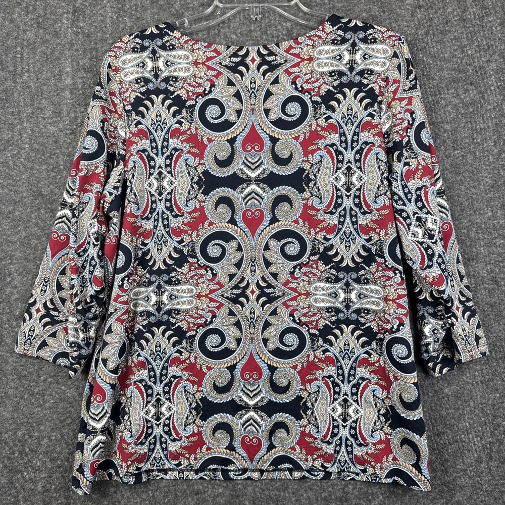 Charter Club Woman V-Neck Paisley Career Blouse Top Women's Plus 1X - Picture 2 of 5